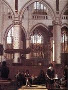 WITTE, Emanuel de The Interior of the Oude Kerk, Amsterdam, during a Sermon France oil painting artist